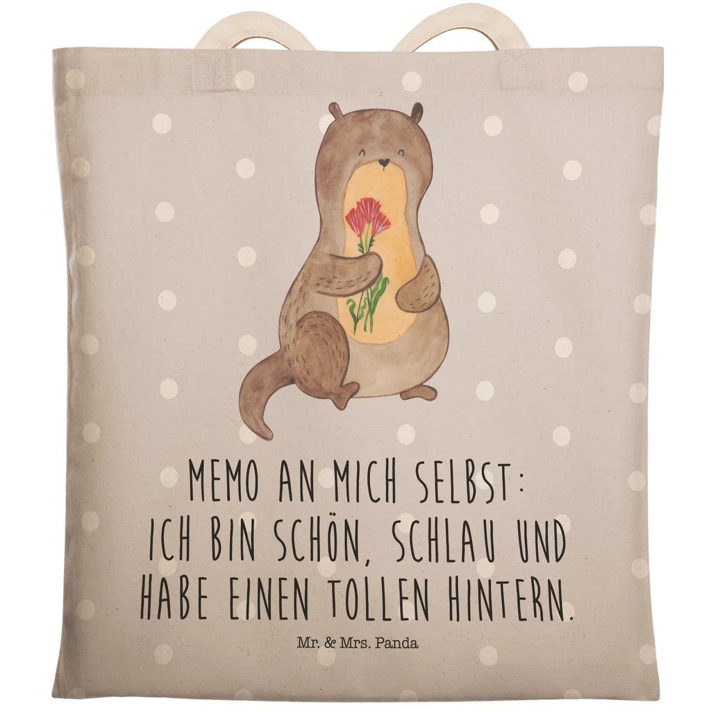 Einkaufstasche Otter Blumenstrauß Tragetasche, Tasche, Beutel, Stofftasche, Baumwolltasche, Umhängetasche, Shopper, Einkaufstasche, Beuteltasche, Otter, Fischotter, Seeotter, Otter Seeotter See Otter