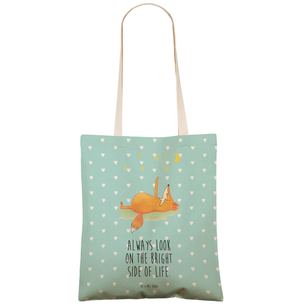 Einkaufstasche Fuchs Sterne Tragetasche, Tasche, Beutel, Stofftasche, Baumwolltasche, Umhängetasche, Shopper, Einkaufstasche, Beuteltasche, Fuchs, Füchse, tröstende Worte, Spruch positiv, Spruch schön, Romantik, Always Look on the Bright Side of Life