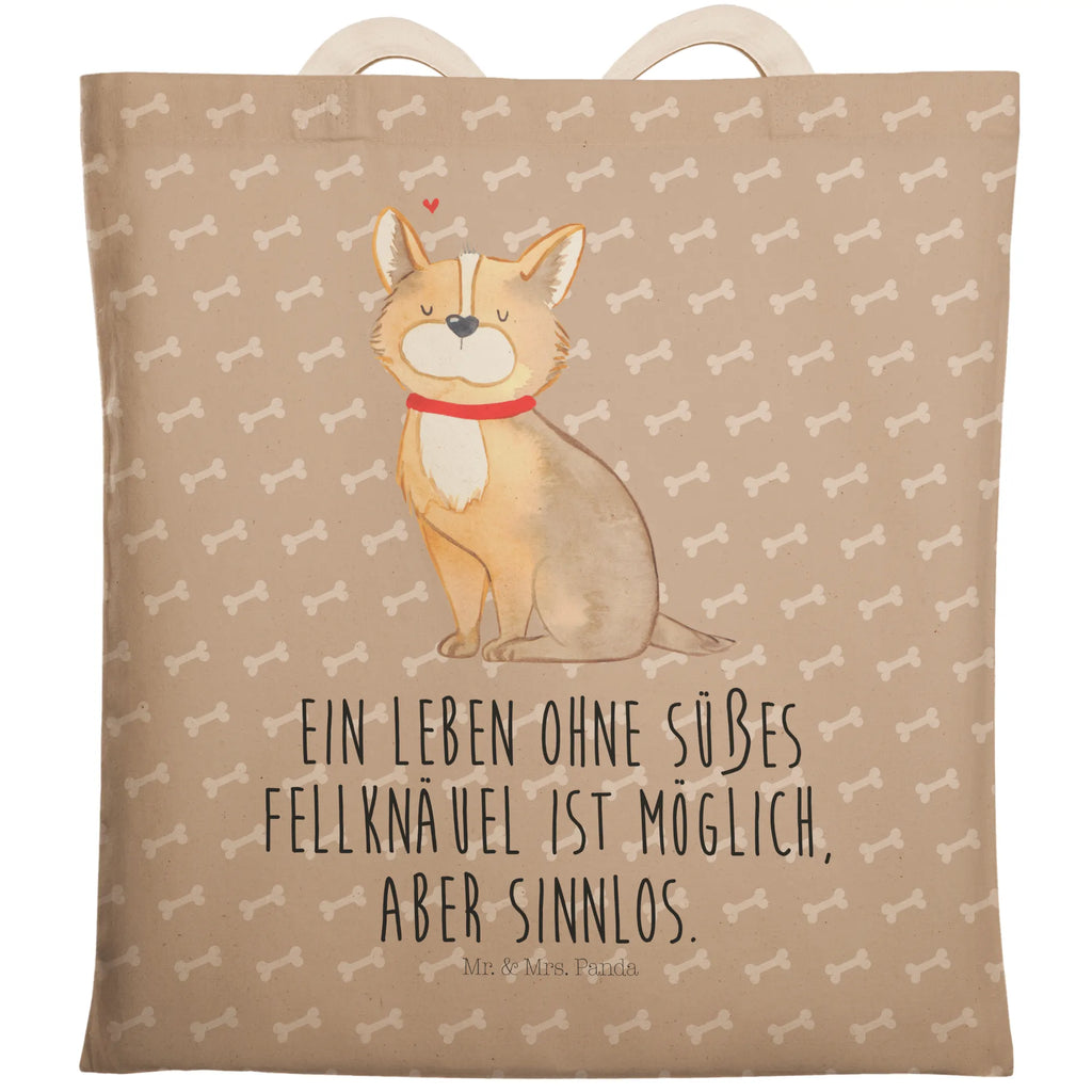 Einkaufstasche Hund Glück Tragetasche, Tasche, Beutel, Stofftasche, Baumwolltasche, Umhängetasche, Shopper, Einkaufstasche, Beuteltasche, Hund, Hundemotiv, Haustier, Hunderasse, Tierliebhaber, Hundebesitzer, Sprüche, Corgie, Hundeliebe, Spruch, Hundemama, Liebe