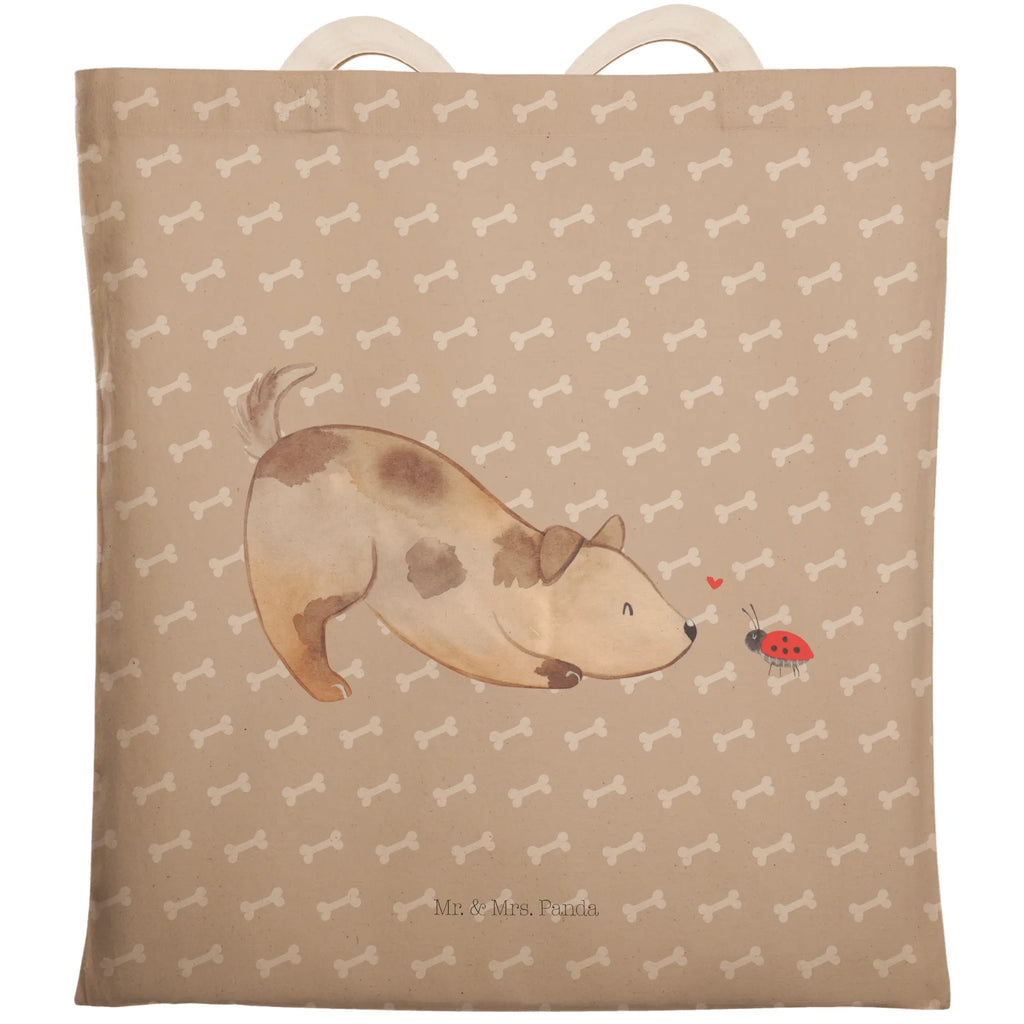 Einkaufstasche Hund Marienkäfer Tragetasche, Tasche, Beutel, Stofftasche, Baumwolltasche, Umhängetasche, Shopper, Einkaufstasche, Beuteltasche, Hund, Hundemotiv, Haustier, Hunderasse, Tierliebhaber, Hundebesitzer, Sprüche, Hunde, Hundespruch, Marienkäfer, Mischling, Mischlinghund