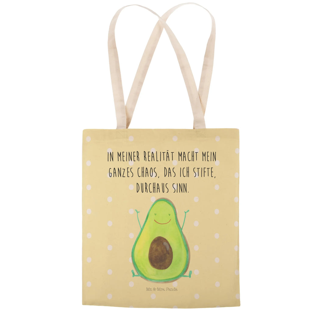 Einkaufstasche Avocado Happy Tragetasche, Tasche, Beutel, Stofftasche, Baumwolltasche, Umhängetasche, Shopper, Einkaufstasche, Beuteltasche, Avocado, Veggie, Vegan, Gesund, Chaos