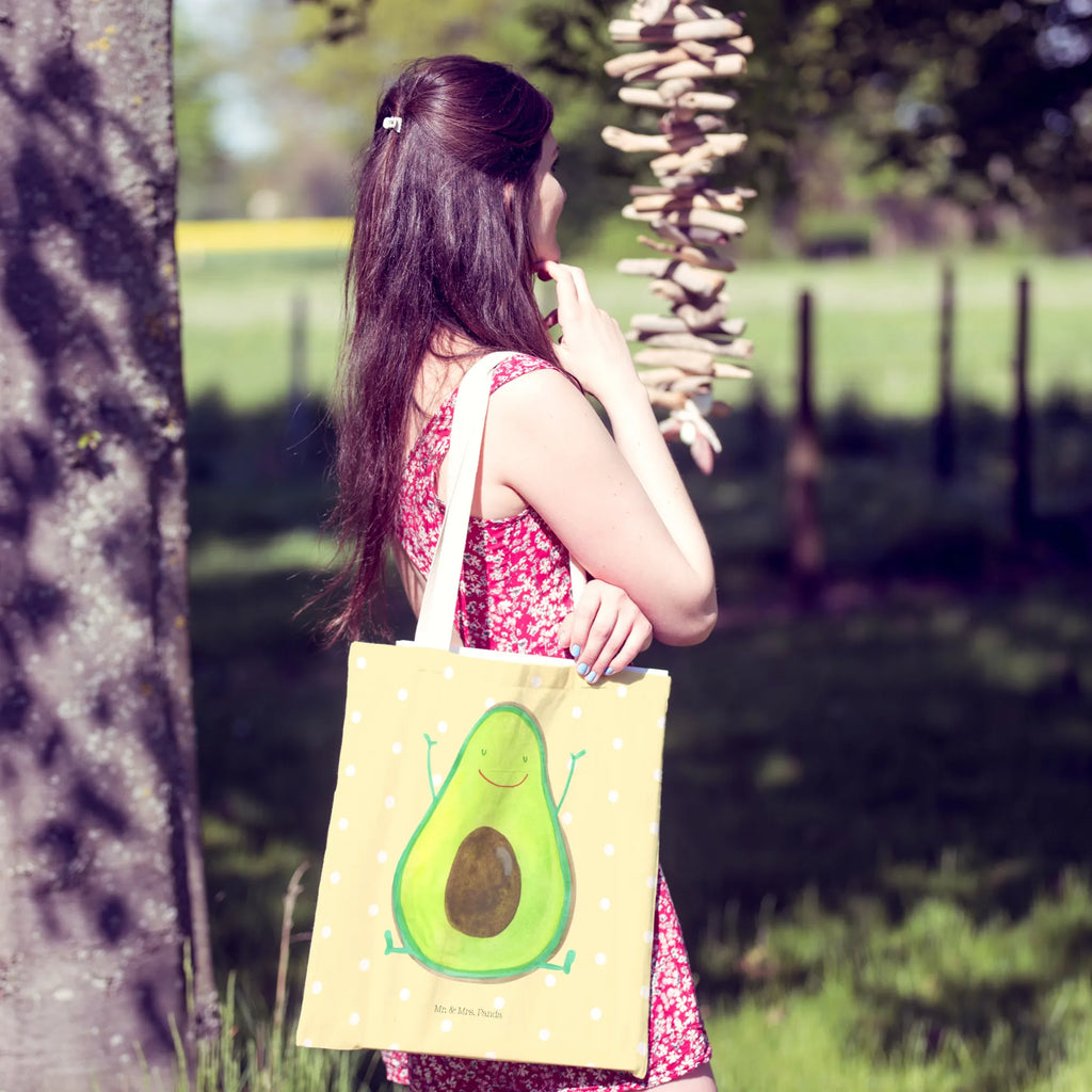 Einkaufstasche Avocado Happy Tragetasche, Tasche, Beutel, Stofftasche, Baumwolltasche, Umhängetasche, Shopper, Einkaufstasche, Beuteltasche, Avocado, Veggie, Vegan, Gesund, Chaos