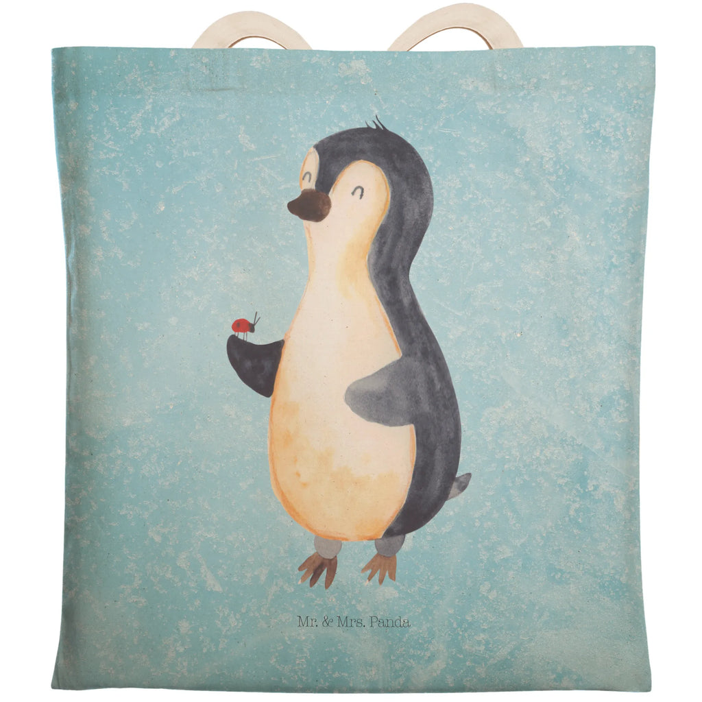 Einkaufstasche Pinguin Marienkäfer Tragetasche, Tasche, Beutel, Stofftasche, Baumwolltasche, Umhängetasche, Shopper, Einkaufstasche, Beuteltasche, Pinguin, Pinguine, Marienkäfer, Liebe, Wunder, Glück, Freude, Lebensfreude