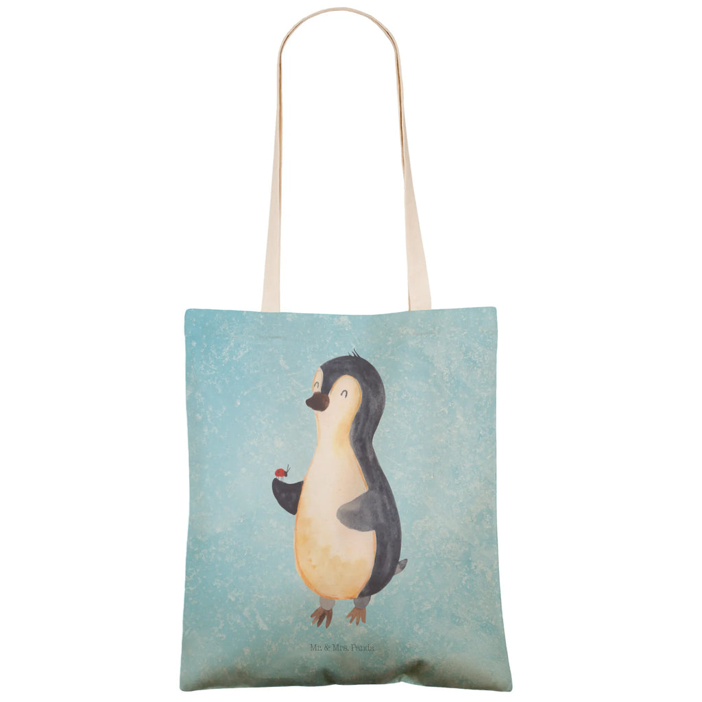 Einkaufstasche Pinguin Marienkäfer Tragetasche, Tasche, Beutel, Stofftasche, Baumwolltasche, Umhängetasche, Shopper, Einkaufstasche, Beuteltasche, Pinguin, Pinguine, Marienkäfer, Liebe, Wunder, Glück, Freude, Lebensfreude