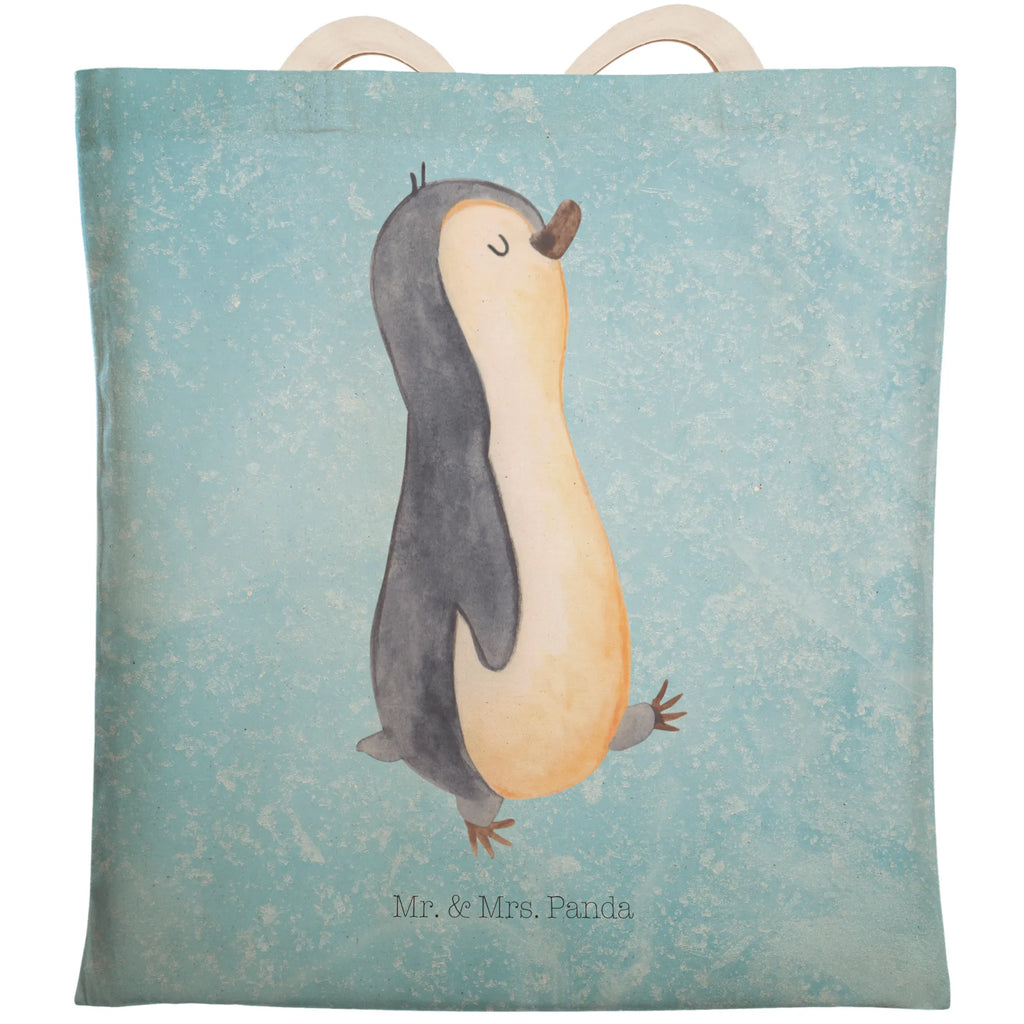 Einkaufstasche Pinguin marschieren Tragetasche, Tasche, Beutel, Stofftasche, Baumwolltasche, Umhängetasche, Shopper, Einkaufstasche, Beuteltasche, Pinguin, Pinguine, Frühaufsteher, Langschläfer, Bruder, Schwester, Familie