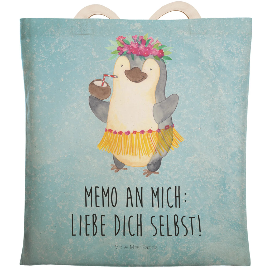 Einkaufstasche Pinguin Kokosnuss Tragetasche, Tasche, Beutel, Stofftasche, Baumwolltasche, Umhängetasche, Shopper, Einkaufstasche, Beuteltasche, Pinguin, Aloha, Hawaii, Urlaub, Kokosnuss, Pinguine