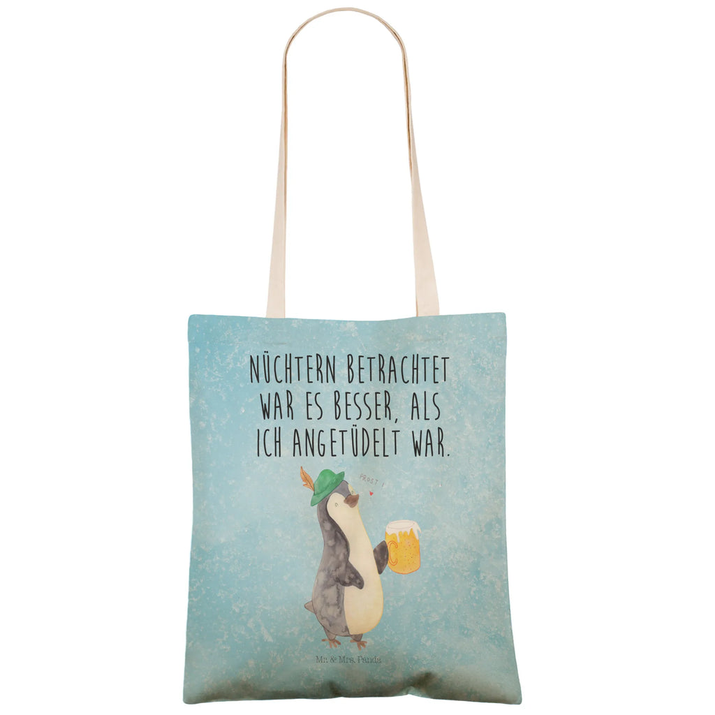 Einkaufstasche Pinguin Bier Tragetasche, Tasche, Beutel, Stofftasche, Baumwolltasche, Umhängetasche, Shopper, Einkaufstasche, Beuteltasche, Pinguin, Pinguine, Bier, Oktoberfest