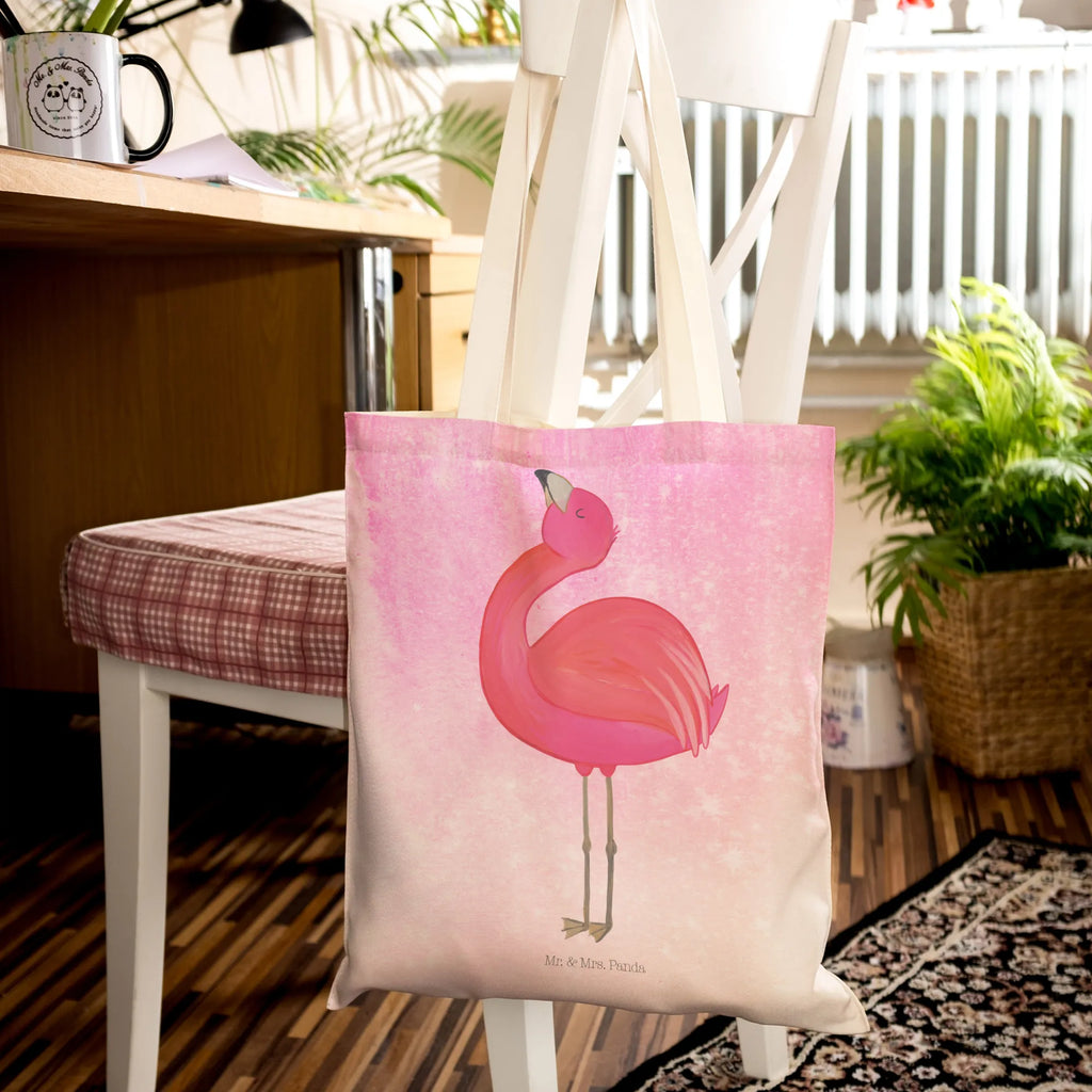 Einkaufstasche Flamingo stolz Tragetasche, Tasche, Beutel, Stofftasche, Baumwolltasche, Umhängetasche, Shopper, Einkaufstasche, Beuteltasche, Flamingo, stolz, Freude, Selbstliebe, Selbstakzeptanz, Freundin, beste Freundin, Tochter, Mama, Schwester