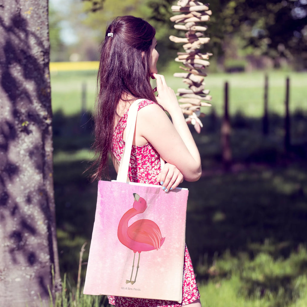 Einkaufstasche Flamingo stolz Tragetasche, Tasche, Beutel, Stofftasche, Baumwolltasche, Umhängetasche, Shopper, Einkaufstasche, Beuteltasche, Flamingo, stolz, Freude, Selbstliebe, Selbstakzeptanz, Freundin, beste Freundin, Tochter, Mama, Schwester