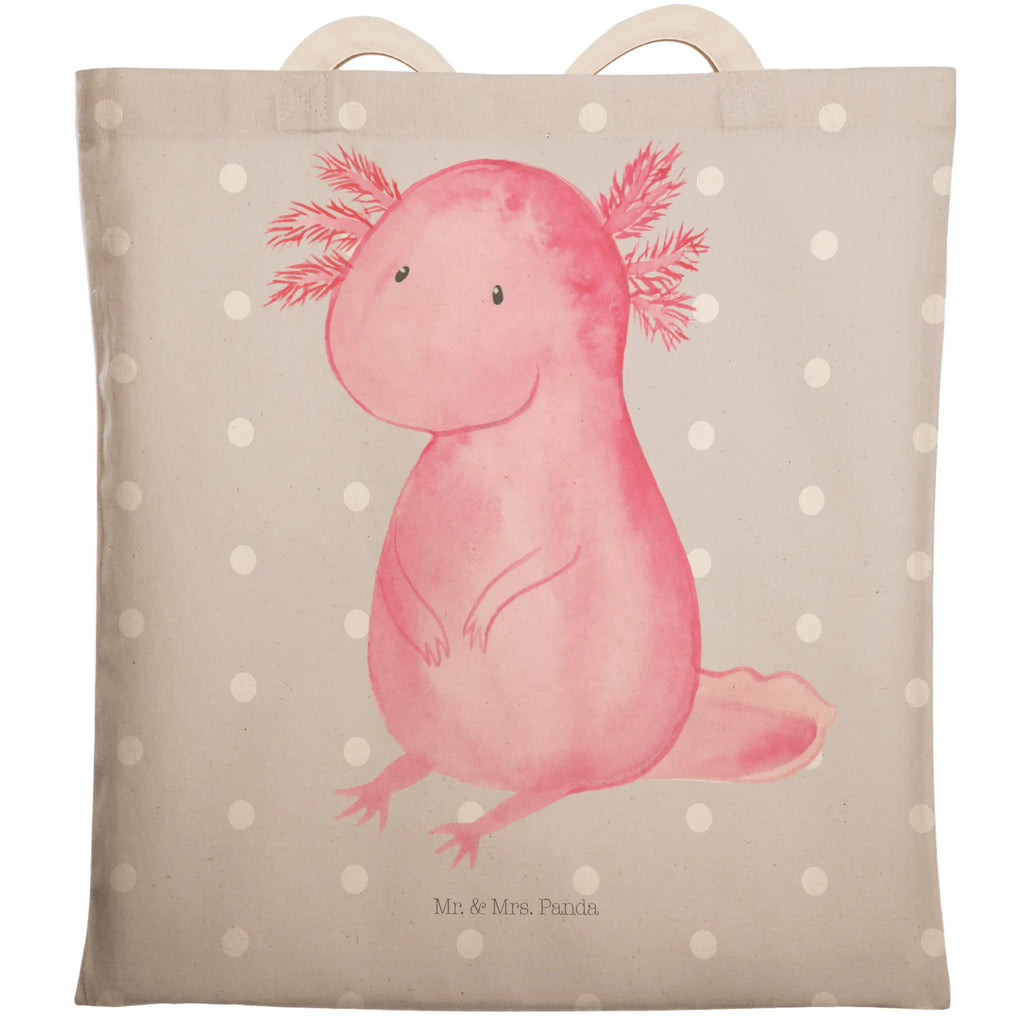 Einkaufstasche Axolotl Tragetasche, Tasche, Beutel, Stofftasche, Baumwolltasche, Umhängetasche, Shopper, Einkaufstasche, Beuteltasche, Axolotl, Molch, Axolot, vergnügt, fröhlich, zufrieden, Lebensstil, Weisheit, Lebensweisheit, Liebe, Freundin