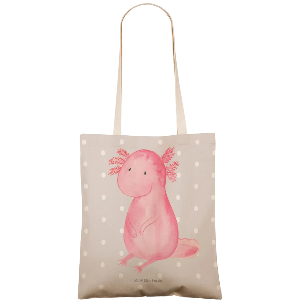 Einkaufstasche Axolotl Tragetasche, Tasche, Beutel, Stofftasche, Baumwolltasche, Umhängetasche, Shopper, Einkaufstasche, Beuteltasche, Axolotl, Molch, Axolot, vergnügt, fröhlich, zufrieden, Lebensstil, Weisheit, Lebensweisheit, Liebe, Freundin