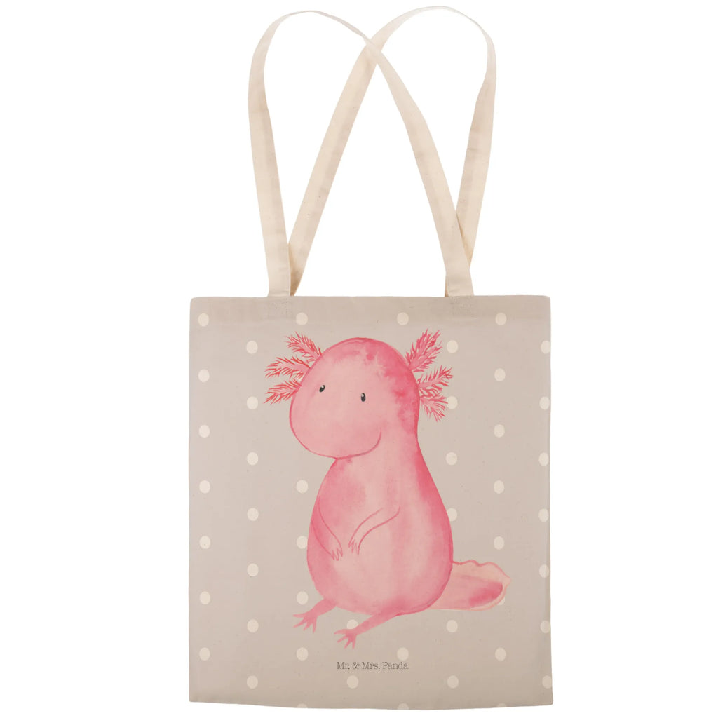 Einkaufstasche Axolotl Tragetasche, Tasche, Beutel, Stofftasche, Baumwolltasche, Umhängetasche, Shopper, Einkaufstasche, Beuteltasche, Axolotl, Molch, Axolot, vergnügt, fröhlich, zufrieden, Lebensstil, Weisheit, Lebensweisheit, Liebe, Freundin