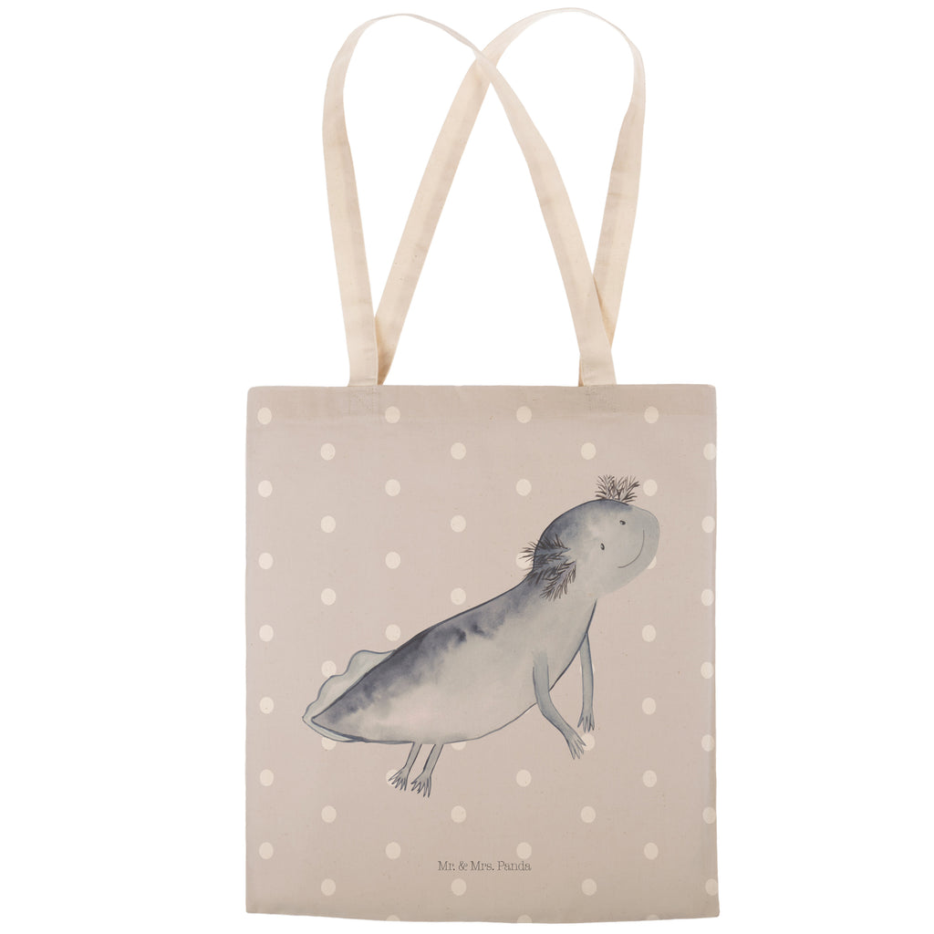 Einkaufstasche Axolotl Schwimmen Tragetasche, Tasche, Beutel, Stofftasche, Baumwolltasche, Umhängetasche, Shopper, Einkaufstasche, Beuteltasche, Axolotl, Molch, Axolot, Schwanzlurch, Lurch, Lurche, Problem, Probleme, Lösungen, Motivation