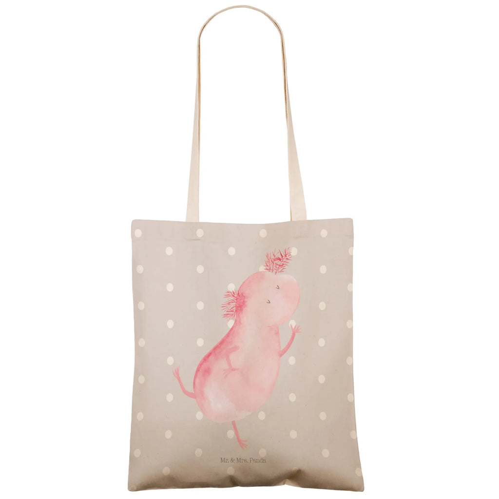 Einkaufstasche Axolotl tanzt Tragetasche, Tasche, Beutel, Stofftasche, Baumwolltasche, Umhängetasche, Shopper, Einkaufstasche, Beuteltasche, Axolotl, Molch, Axolot, Schwanzlurch, Lurch, Lurche, Dachschaden, Sterne, verrückt, Freundin, beste Freundin