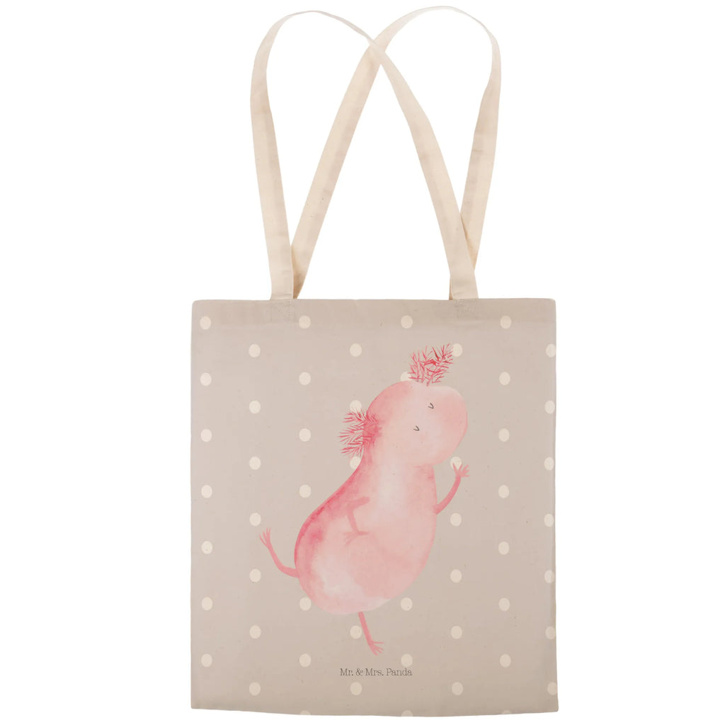 Einkaufstasche Axolotl tanzt Tragetasche, Tasche, Beutel, Stofftasche, Baumwolltasche, Umhängetasche, Shopper, Einkaufstasche, Beuteltasche, Axolotl, Molch, Axolot, Schwanzlurch, Lurch, Lurche, Dachschaden, Sterne, verrückt, Freundin, beste Freundin