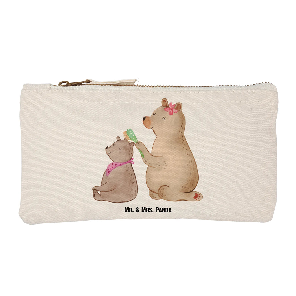 Schminktasche Bär mit Kind Schminktasche, Kosmetiktasche, Kosmetikbeutel, Stiftemäppchen, Etui, Federmappe, Makeup, XXL, Schminketui, Kosmetiketui, Schlamperetui, Familie, Vatertag, Muttertag, Bruder, Schwester, Mama, Papa, Oma, Opa, Geschenk, Mutti, Mutter