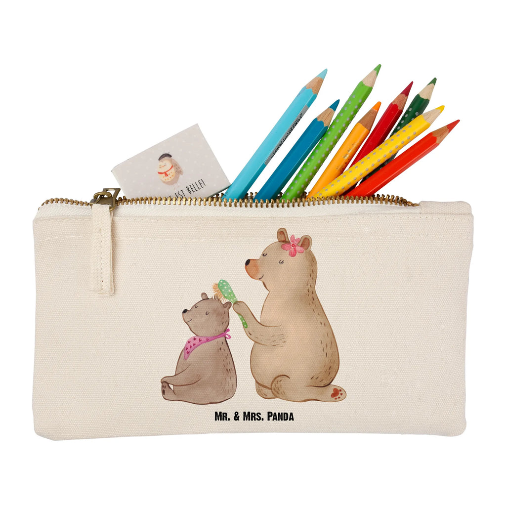 Schminktasche Bär mit Kind Schminktasche, Kosmetiktasche, Kosmetikbeutel, Stiftemäppchen, Etui, Federmappe, Makeup, XXL, Schminketui, Kosmetiketui, Schlamperetui, Familie, Vatertag, Muttertag, Bruder, Schwester, Mama, Papa, Oma, Opa, Geschenk, Mutti, Mutter