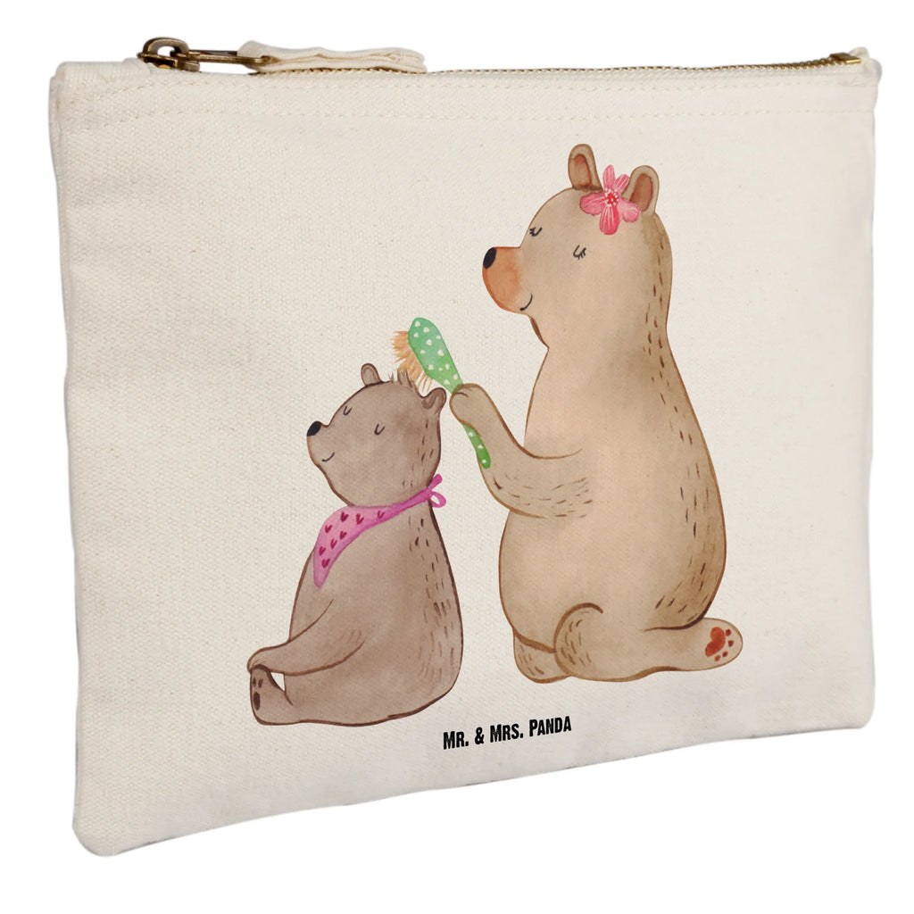 Schminktasche Bär mit Kind Schminktasche, Kosmetiktasche, Kosmetikbeutel, Stiftemäppchen, Etui, Federmappe, Makeup, XXL, Schminketui, Kosmetiketui, Schlamperetui, Familie, Vatertag, Muttertag, Bruder, Schwester, Mama, Papa, Oma, Opa, Geschenk, Mutti, Mutter