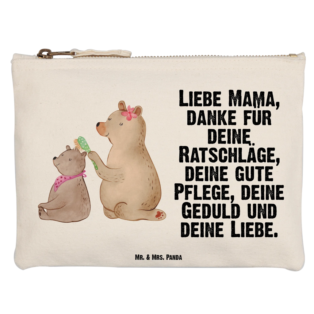 Schminktasche Bär mit Kind Schminktasche, Kosmetiktasche, Kosmetikbeutel, Stiftemäppchen, Etui, Federmappe, Makeup, XXL, Schminketui, Kosmetiketui, Schlamperetui, Familie, Vatertag, Muttertag, Bruder, Schwester, Mama, Papa, Oma, Opa, Geschenk, Mutti, Mutter