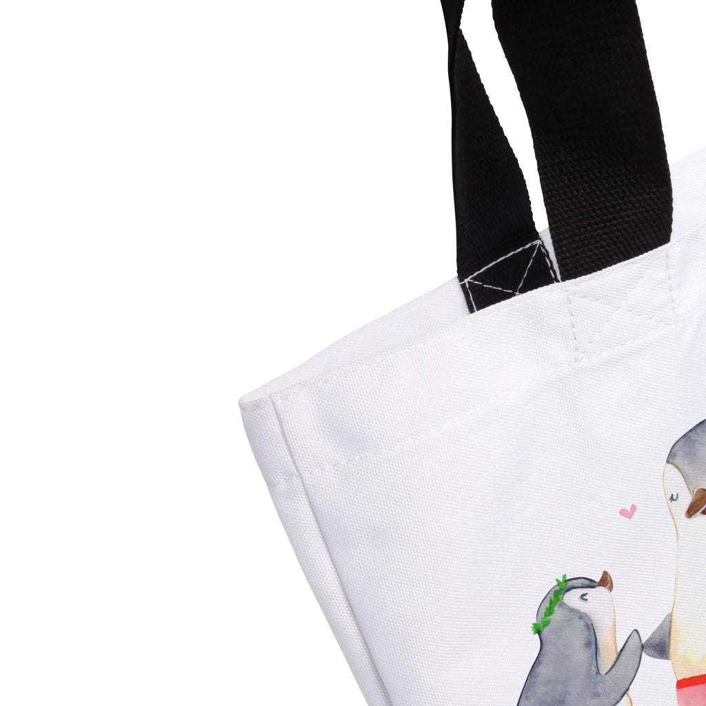 Shopper Pinguin mit Kind Beutel, Einkaufstasche, Tasche, Strandtasche, Einkaufsbeutel, Shopper, Schultasche, Freizeittasche, Tragebeutel, Schulbeutel, Alltagstasche, Familie, Vatertag, Muttertag, Bruder, Schwester, Mama, Papa, Oma, Opa, Geschenk, Mami, Mutti, Mutter, Geburststag