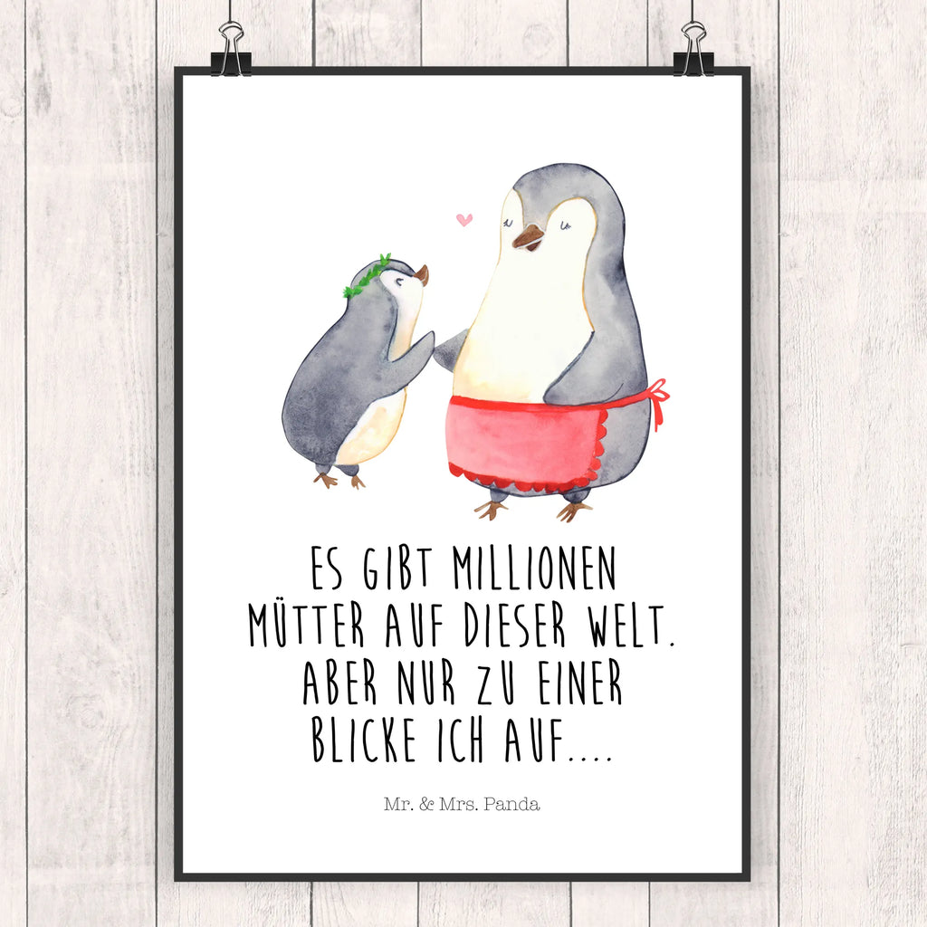 Poster Pinguin mit Kind Poster, Wandposter, Bild, Wanddeko, Küchenposter, Kinderposter, Wanddeko Bild, Raumdekoration, Wanddekoration, Handgemaltes Poster, Mr. & Mrs. Panda Poster, Designposter, Kunstdruck, Posterdruck, Familie, Vatertag, Muttertag, Bruder, Schwester, Mama, Papa, Oma, Opa, Geschenk, Mami, Mutti, Mutter, Geburststag