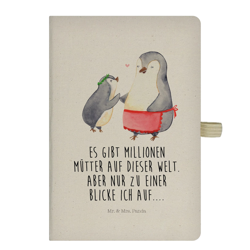 Baumwoll Notizbuch Pinguin mit Kind Notizen, Eintragebuch, Tagebuch, Notizblock, Adressbuch, Journal, Kladde, Skizzenbuch, Notizheft, Schreibbuch, Schreibheft, Familie, Vatertag, Muttertag, Bruder, Schwester, Mama, Papa, Oma, Opa, Geschenk, Mami, Mutti, Mutter, Geburststag