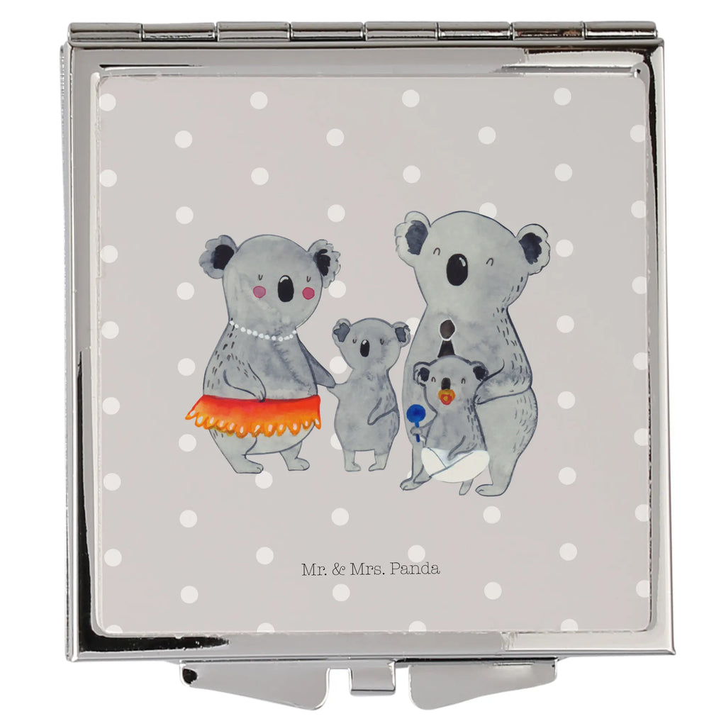 Handtaschenspiegel quadratisch Koala Familie Spiegel, Handtasche, Quadrat, silber, schminken, Schminkspiegel, Familie, Vatertag, Muttertag, Bruder, Schwester, Mama, Papa, Oma, Opa, Koala, Koalas, Family, Kinder, Geschwister, Familienleben