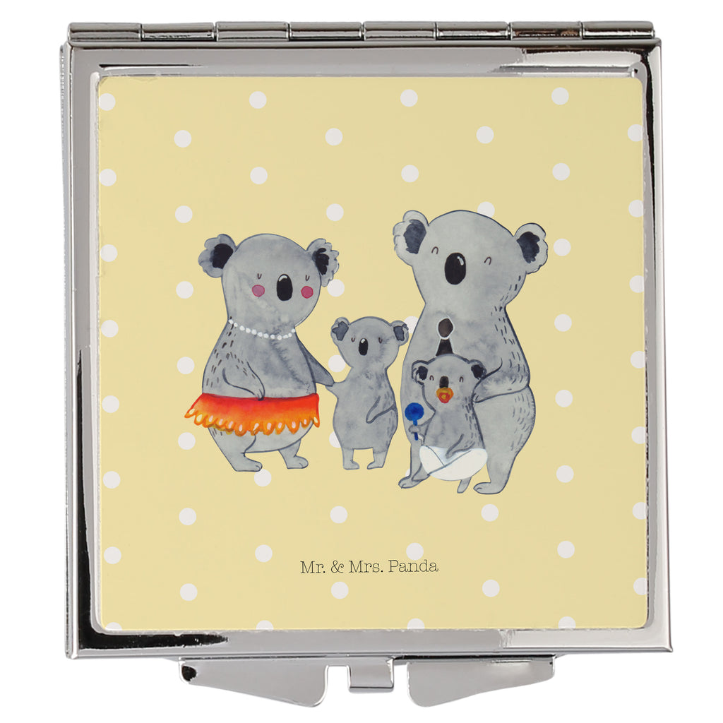 Handtaschenspiegel quadratisch Koala Familie Spiegel, Handtasche, Quadrat, silber, schminken, Schminkspiegel, Familie, Vatertag, Muttertag, Bruder, Schwester, Mama, Papa, Oma, Opa, Koala, Koalas, Family, Kinder, Geschwister, Familienleben