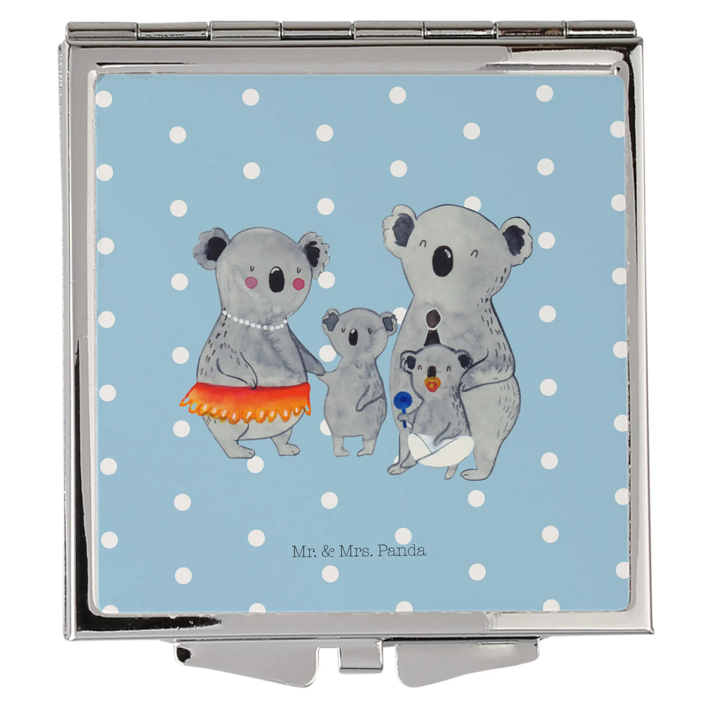 Handtaschenspiegel quadratisch Koala Familie Spiegel, Handtasche, Quadrat, silber, schminken, Schminkspiegel, Familie, Vatertag, Muttertag, Bruder, Schwester, Mama, Papa, Oma, Opa, Koala, Koalas, Family, Kinder, Geschwister, Familienleben