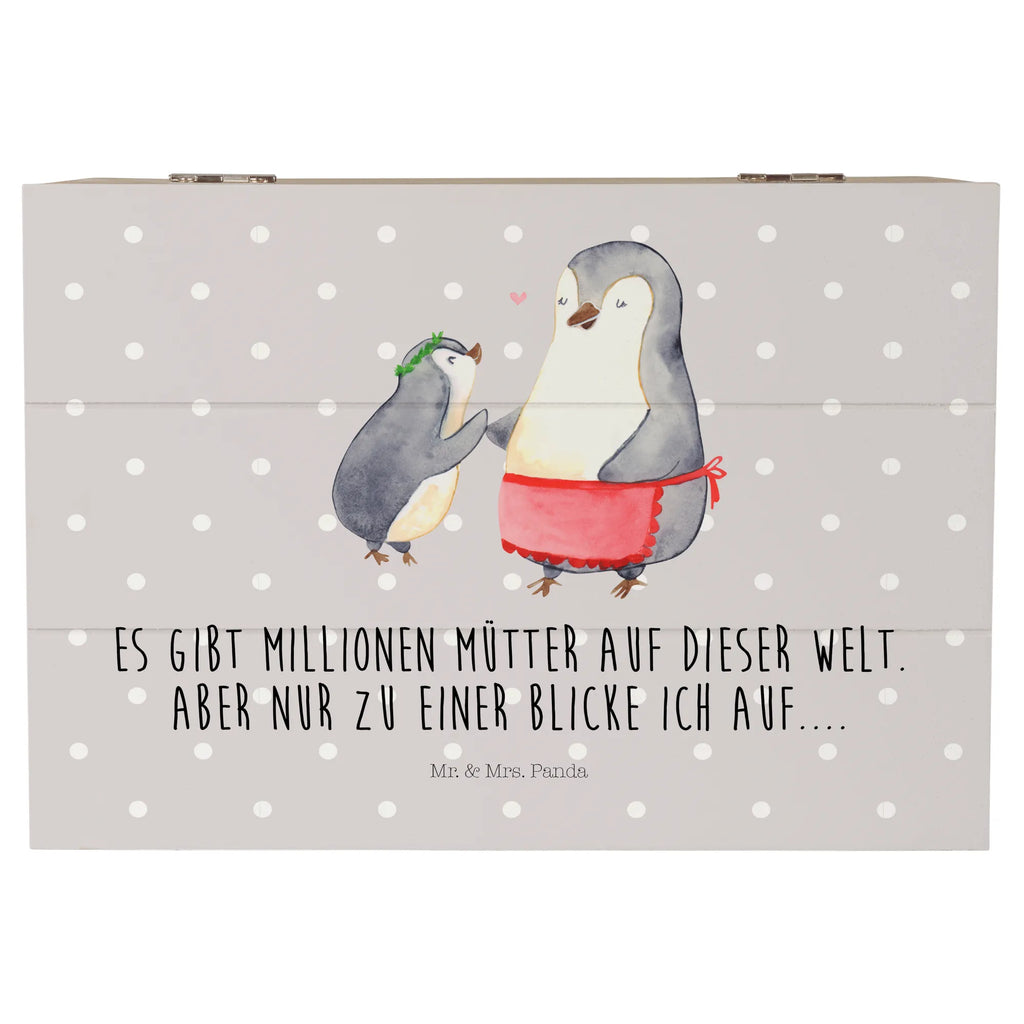 Holzkiste Pinguin mit Kind Holzkiste, Kiste, Schatzkiste, Truhe, Schatulle, XXL, Erinnerungsbox, Erinnerungskiste, Dekokiste, Aufbewahrungsbox, Geschenkbox, Geschenkdose, Familie, Vatertag, Muttertag, Bruder, Schwester, Mama, Papa, Oma, Opa, Geschenk, Mami, Mutti, Mutter, Geburststag