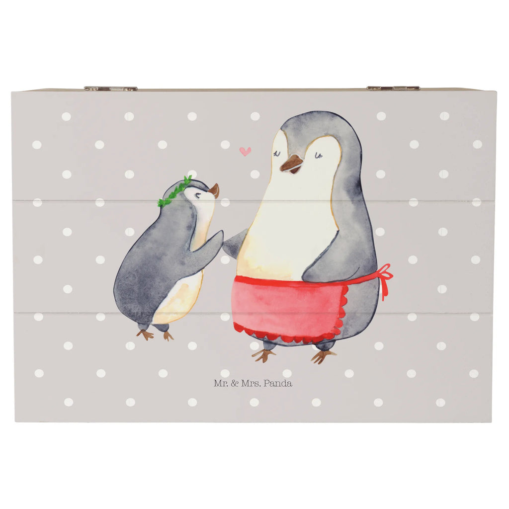 Holzkiste Pinguin mit Kind Holzkiste, Kiste, Schatzkiste, Truhe, Schatulle, XXL, Erinnerungsbox, Erinnerungskiste, Dekokiste, Aufbewahrungsbox, Geschenkbox, Geschenkdose, Familie, Vatertag, Muttertag, Bruder, Schwester, Mama, Papa, Oma, Opa, Geschenk, Mami, Mutti, Mutter, Geburststag