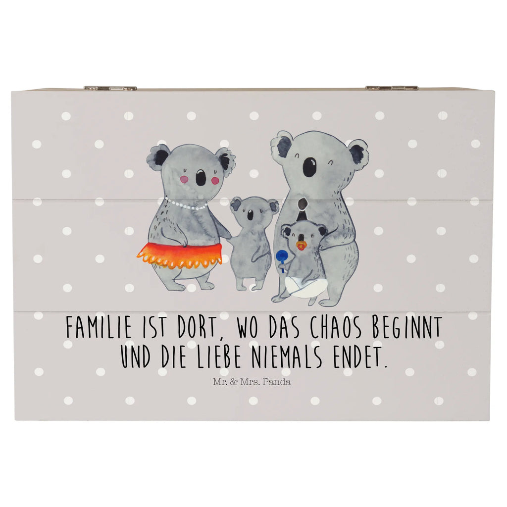 Holzkiste Koala Familie Holzkiste, Kiste, Schatzkiste, Truhe, Schatulle, XXL, Erinnerungsbox, Erinnerungskiste, Dekokiste, Aufbewahrungsbox, Geschenkbox, Geschenkdose, Familie, Vatertag, Muttertag, Bruder, Schwester, Mama, Papa, Oma, Opa, Koala, Koalas, Family, Kinder, Geschwister, Familienleben