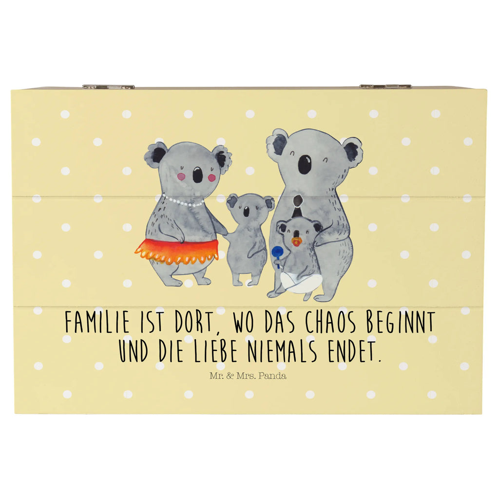 Holzkiste Koala Familie Holzkiste, Kiste, Schatzkiste, Truhe, Schatulle, XXL, Erinnerungsbox, Erinnerungskiste, Dekokiste, Aufbewahrungsbox, Geschenkbox, Geschenkdose, Familie, Vatertag, Muttertag, Bruder, Schwester, Mama, Papa, Oma, Opa, Koala, Koalas, Family, Kinder, Geschwister, Familienleben