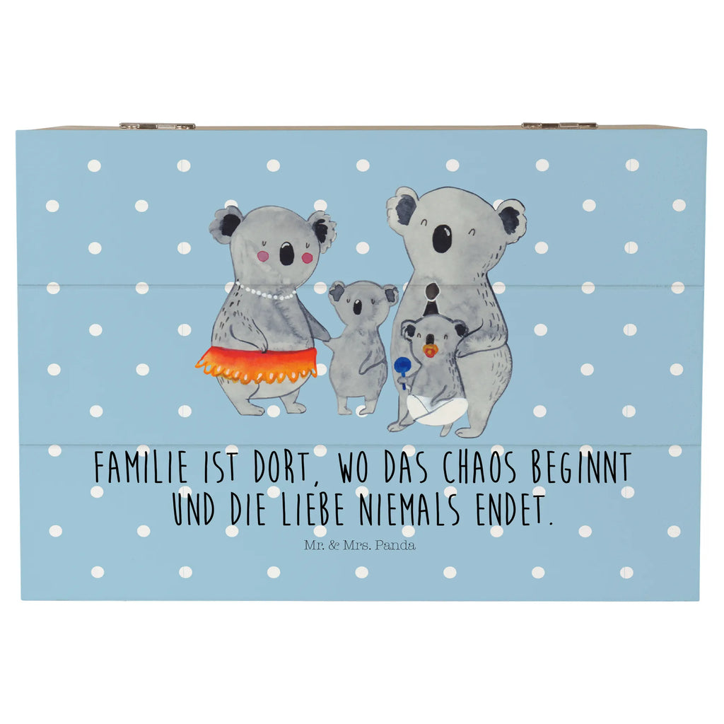 Holzkiste Koala Familie Holzkiste, Kiste, Schatzkiste, Truhe, Schatulle, XXL, Erinnerungsbox, Erinnerungskiste, Dekokiste, Aufbewahrungsbox, Geschenkbox, Geschenkdose, Familie, Vatertag, Muttertag, Bruder, Schwester, Mama, Papa, Oma, Opa, Koala, Koalas, Family, Kinder, Geschwister, Familienleben