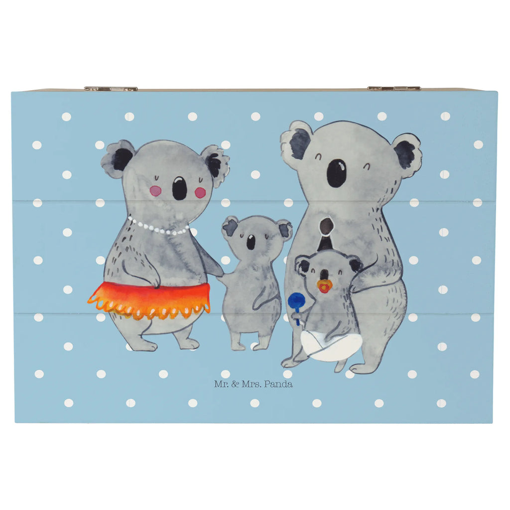 Holzkiste Koala Familie Holzkiste, Kiste, Schatzkiste, Truhe, Schatulle, XXL, Erinnerungsbox, Erinnerungskiste, Dekokiste, Aufbewahrungsbox, Geschenkbox, Geschenkdose, Familie, Vatertag, Muttertag, Bruder, Schwester, Mama, Papa, Oma, Opa, Koala, Koalas, Family, Kinder, Geschwister, Familienleben