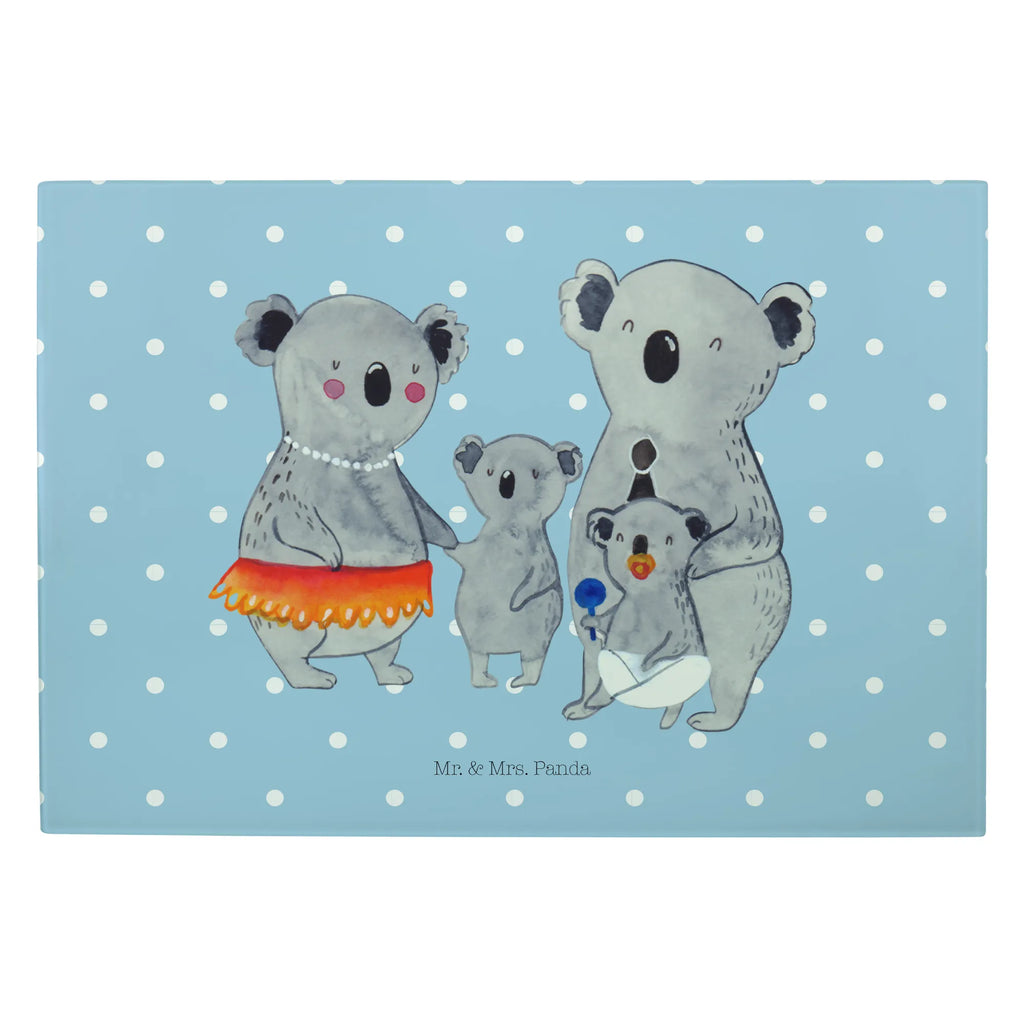 Glasschneidebrett Koala Familie Glasschneidebrett, Schneidebrett, Familie, Vatertag, Muttertag, Bruder, Schwester, Mama, Papa, Oma, Opa, Koala, Koalas, Family, Kinder, Geschwister, Familienleben