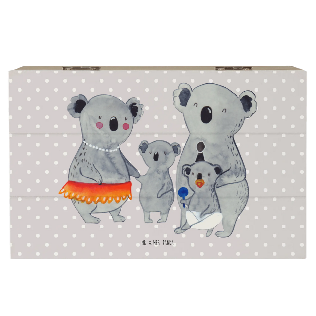 Holzkiste Koala Familie Holzkiste, Kiste, Schatzkiste, Truhe, Schatulle, XXL, Erinnerungsbox, Erinnerungskiste, Dekokiste, Aufbewahrungsbox, Geschenkbox, Geschenkdose, Familie, Vatertag, Muttertag, Bruder, Schwester, Mama, Papa, Oma, Opa, Koala, Koalas, Family, Kinder, Geschwister, Familienleben