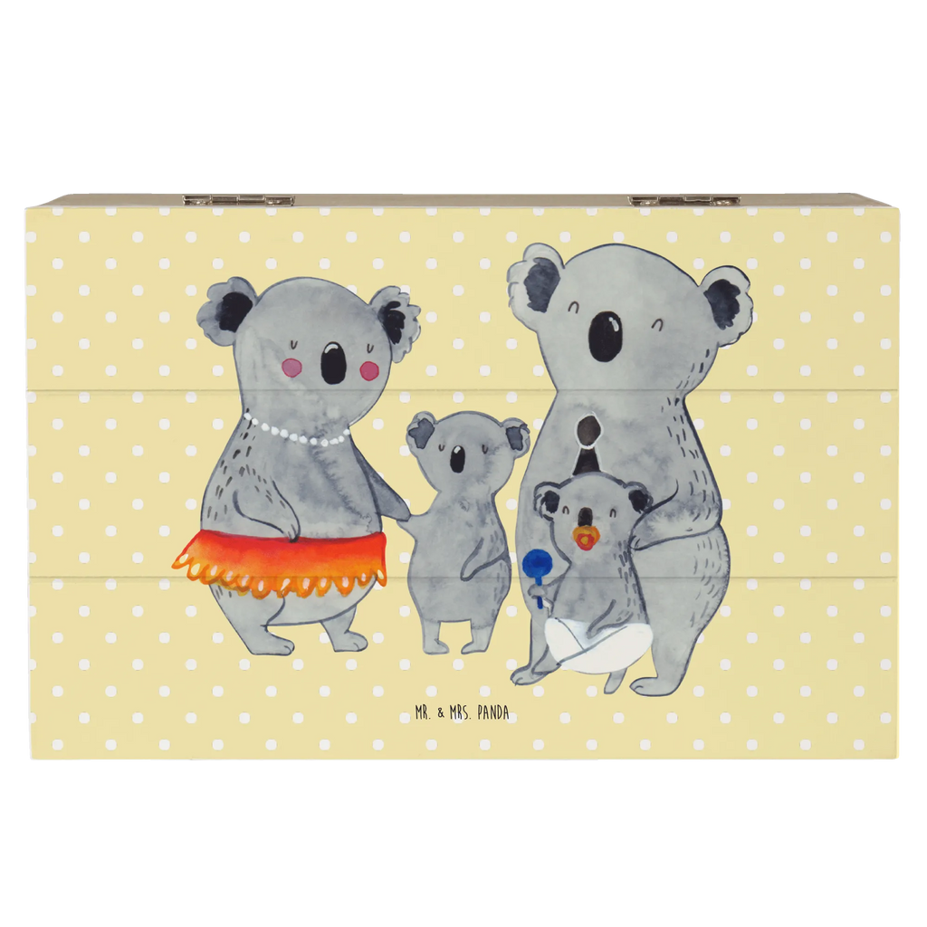 Holzkiste Koala Familie Holzkiste, Kiste, Schatzkiste, Truhe, Schatulle, XXL, Erinnerungsbox, Erinnerungskiste, Dekokiste, Aufbewahrungsbox, Geschenkbox, Geschenkdose, Familie, Vatertag, Muttertag, Bruder, Schwester, Mama, Papa, Oma, Opa, Koala, Koalas, Family, Kinder, Geschwister, Familienleben