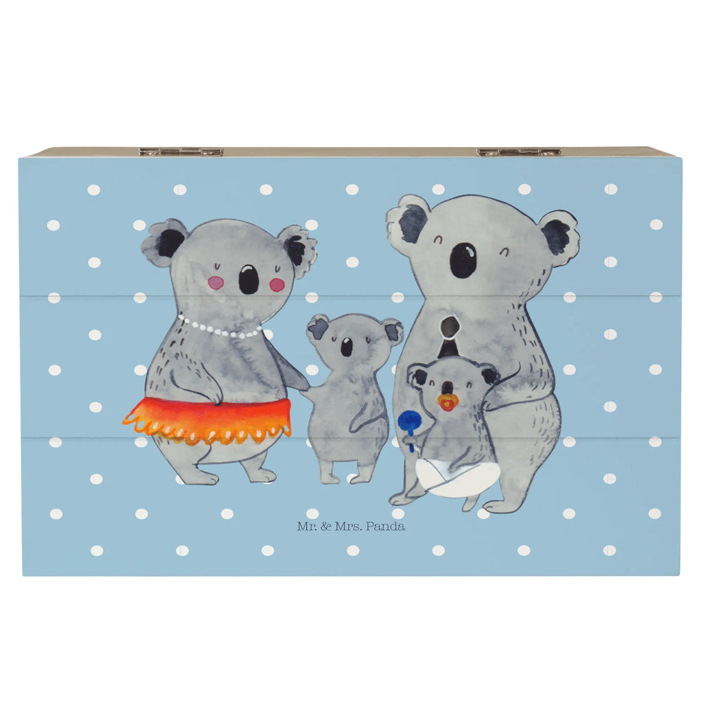 Holzkiste Koala Familie Holzkiste, Kiste, Schatzkiste, Truhe, Schatulle, XXL, Erinnerungsbox, Erinnerungskiste, Dekokiste, Aufbewahrungsbox, Geschenkbox, Geschenkdose, Familie, Vatertag, Muttertag, Bruder, Schwester, Mama, Papa, Oma, Opa, Koala, Koalas, Family, Kinder, Geschwister, Familienleben