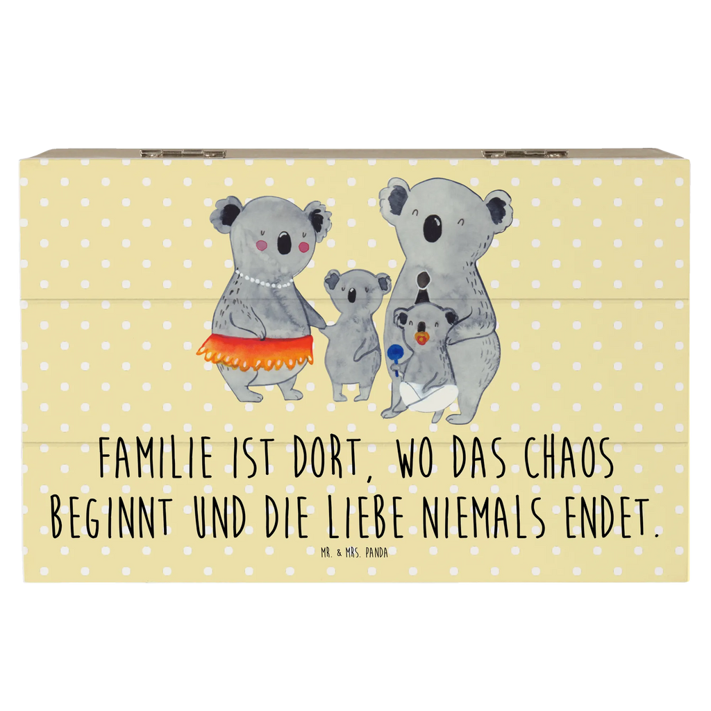 Holzkiste Koala Familie Holzkiste, Kiste, Schatzkiste, Truhe, Schatulle, XXL, Erinnerungsbox, Erinnerungskiste, Dekokiste, Aufbewahrungsbox, Geschenkbox, Geschenkdose, Familie, Vatertag, Muttertag, Bruder, Schwester, Mama, Papa, Oma, Opa, Koala, Koalas, Family, Kinder, Geschwister, Familienleben