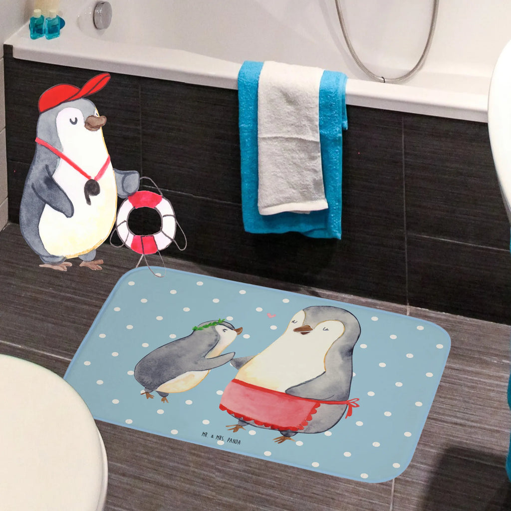 Badvorleger Pinguin mit Kind Badematte, Badteppich, Duschvorleger, Badezimmerteppich, Badezimmermatte, Badvorleger, Duschmatte, Duschteppich, Badteppiche, Badgarnitur, Badematten, Teppich Badezimmer, Badezimmermatten, Familie, Vatertag, Muttertag, Bruder, Schwester, Mama, Papa, Oma, Opa, Geschenk, Mami, Mutti, Mutter, Geburststag