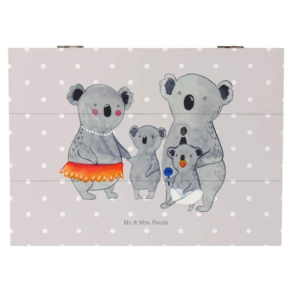 Holzkiste Koala Familie Holzkiste, Kiste, Schatzkiste, Truhe, Schatulle, XXL, Erinnerungsbox, Erinnerungskiste, Dekokiste, Aufbewahrungsbox, Geschenkbox, Geschenkdose, Familie, Vatertag, Muttertag, Bruder, Schwester, Mama, Papa, Oma, Opa, Koala, Koalas, Family, Kinder, Geschwister, Familienleben