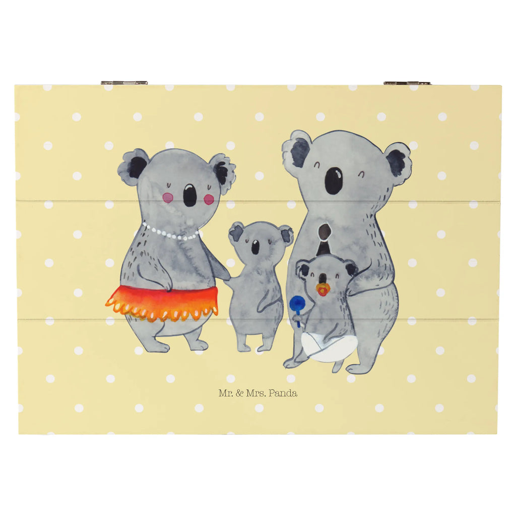 Holzkiste Koala Familie Holzkiste, Kiste, Schatzkiste, Truhe, Schatulle, XXL, Erinnerungsbox, Erinnerungskiste, Dekokiste, Aufbewahrungsbox, Geschenkbox, Geschenkdose, Familie, Vatertag, Muttertag, Bruder, Schwester, Mama, Papa, Oma, Opa, Koala, Koalas, Family, Kinder, Geschwister, Familienleben