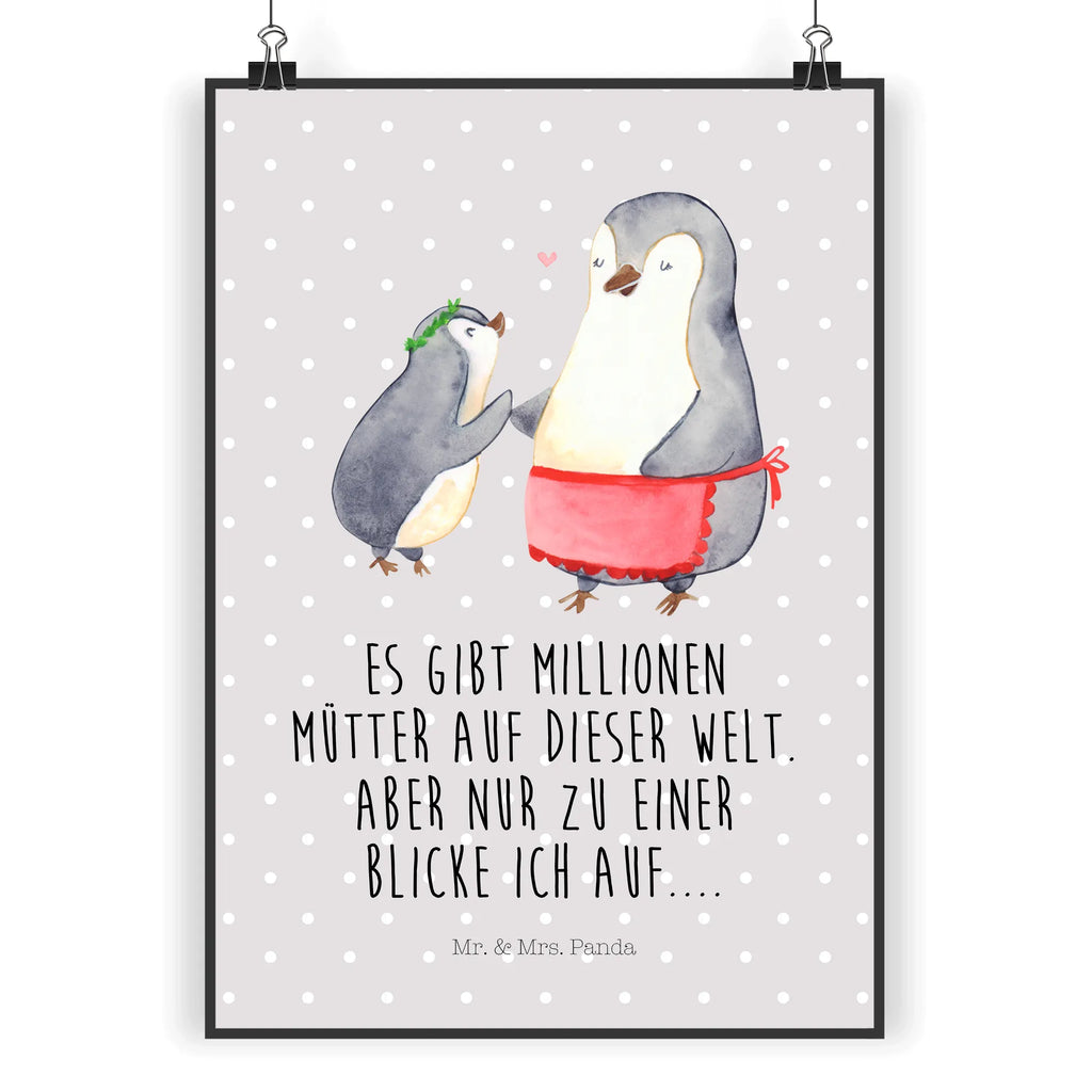 Poster Pinguin mit Kind Poster, Wandposter, Bild, Wanddeko, Küchenposter, Kinderposter, Wanddeko Bild, Raumdekoration, Wanddekoration, Handgemaltes Poster, Mr. & Mrs. Panda Poster, Designposter, Kunstdruck, Posterdruck, Familie, Vatertag, Muttertag, Bruder, Schwester, Mama, Papa, Oma, Opa, Geschenk, Mami, Mutti, Mutter, Geburststag