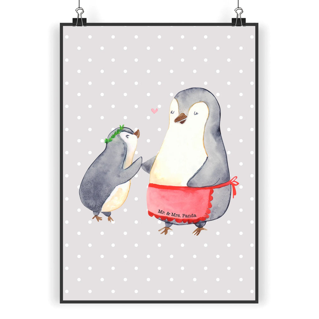 Poster Pinguin mit Kind Poster, Wandposter, Bild, Wanddeko, Küchenposter, Kinderposter, Wanddeko Bild, Raumdekoration, Wanddekoration, Handgemaltes Poster, Mr. & Mrs. Panda Poster, Designposter, Kunstdruck, Posterdruck, Familie, Vatertag, Muttertag, Bruder, Schwester, Mama, Papa, Oma, Opa, Geschenk, Mami, Mutti, Mutter, Geburststag