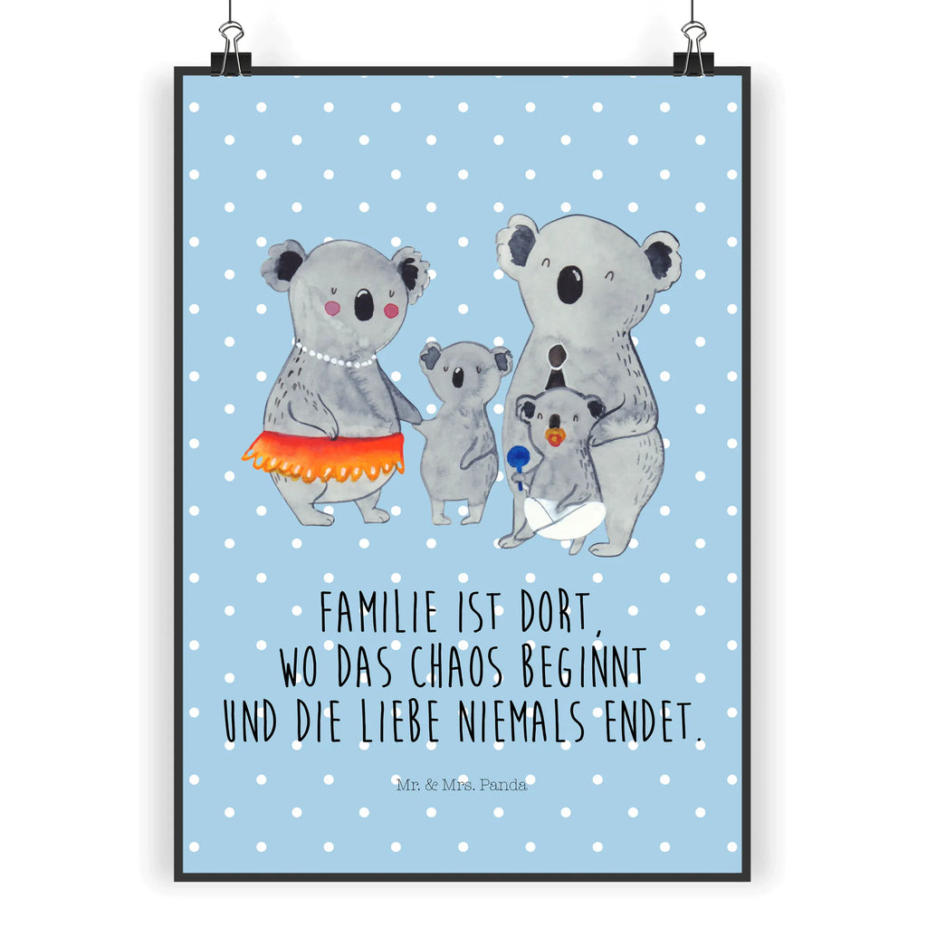 Poster Koala Familie Poster, Wandposter, Bild, Wanddeko, Küchenposter, Kinderposter, Wanddeko Bild, Raumdekoration, Wanddekoration, Handgemaltes Poster, Mr. & Mrs. Panda Poster, Designposter, Kunstdruck, Posterdruck, Familie, Vatertag, Muttertag, Bruder, Schwester, Mama, Papa, Oma, Opa, Koala, Koalas, Family, Kinder, Geschwister, Familienleben