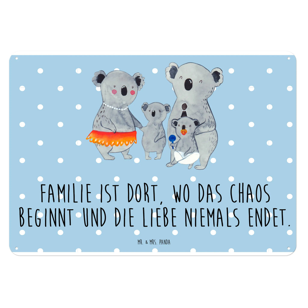 Blechschild Koala Familie Blechschild, Metallschild, Geschenk Schild, Schild, Magnet-Metall-Schild, Deko Schild, Wandschild, Wand-Dekoration, Türschild, Familie, Vatertag, Muttertag, Bruder, Schwester, Mama, Papa, Oma, Opa, Koala, Koalas, Family, Kinder, Geschwister, Familienleben