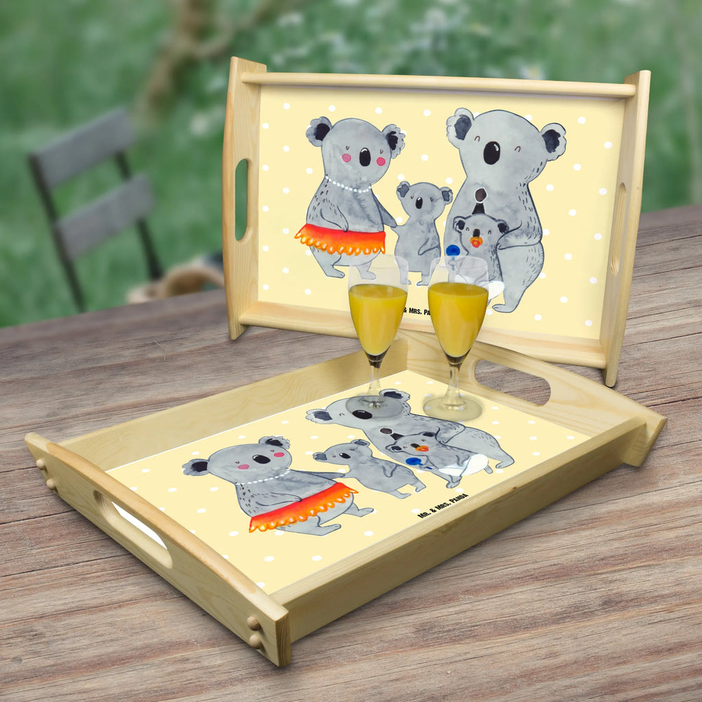 Serviertablett Koala Familie Serviertablett, Tablett, Holztablett, Küchentablett, Dekotablett, Frühstückstablett, Familie, Vatertag, Muttertag, Bruder, Schwester, Mama, Papa, Oma, Opa, Koala, Koalas, Family, Kinder, Geschwister, Familienleben