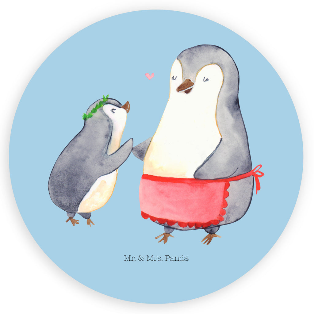 Rund Aufkleber Pinguin mit Kind Sticker, Aufkleber, Etikett, Familie, Vatertag, Muttertag, Bruder, Schwester, Mama, Papa, Oma, Opa, Geschenk, Mami, Mutti, Mutter, Geburststag