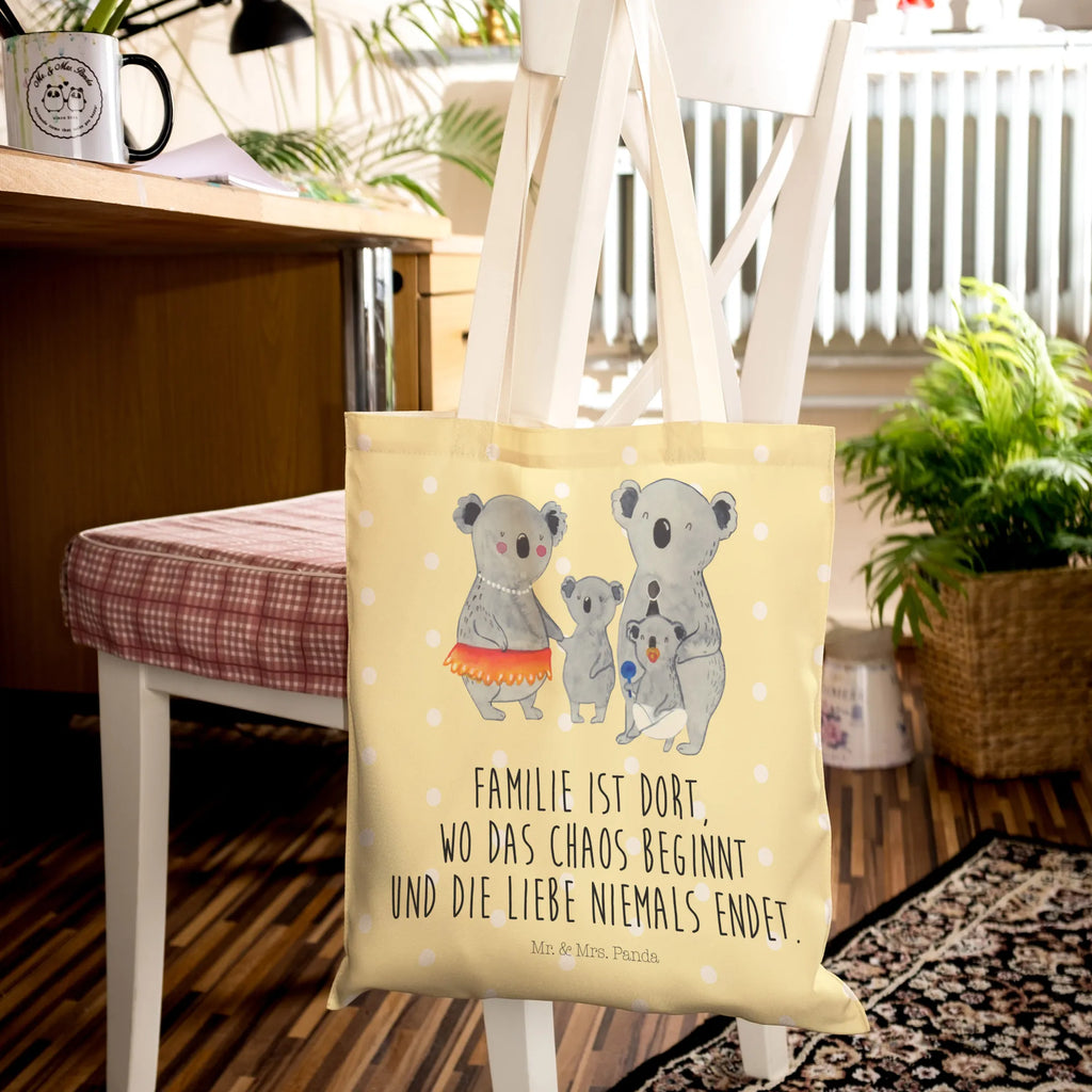 Einkaufstasche Koala Familie Tragetasche, Tasche, Beutel, Stofftasche, Baumwolltasche, Umhängetasche, Shopper, Einkaufstasche, Beuteltasche, Familie, Vatertag, Muttertag, Bruder, Schwester, Mama, Papa, Oma, Opa, Koala, Koalas, Family, Kinder, Geschwister, Familienleben